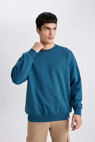 Defactoسویشرت اورسایز Fit Crew Neck Basic T5139az24sp