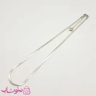 زنجیر زنانه استیل مدل ماری رنگ نقره ای 4 میل