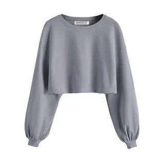 کراپ‌ تی‌شرت آستین بلند زنانه آرمادیا مدل کبریتی فلورانس کد GY04