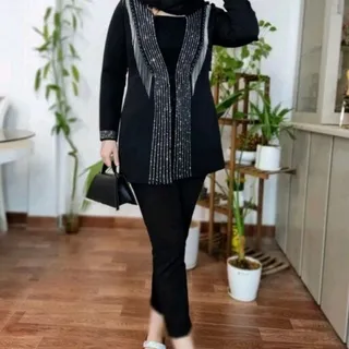 شلوار اسپرت زنانه بگ خط دار جنس کتان کش