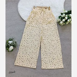 شلوار بگ گل گچی جنس آیوا