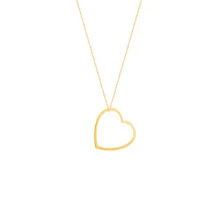 گردنبند طلا 18 عیار زنانهمدل قلب توخالی