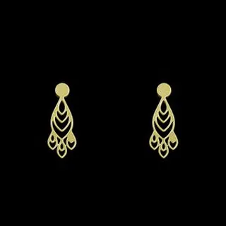 گوشواره طلا 18 عیار زنانه مدوپد مدل هندسی کد GA1-10822