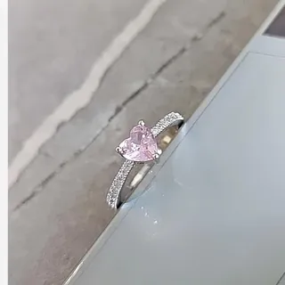 انگشتر جواهری زنانه قلب صورتی فری سایز
