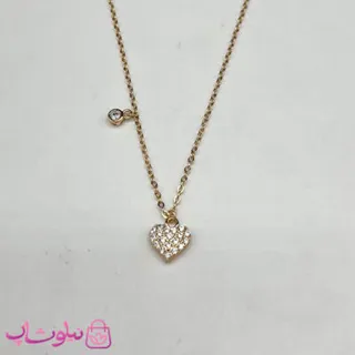 گردنبند زنانه ژوپینگ طرح قلب مینیمال با نگین ریز سفید کد 2813