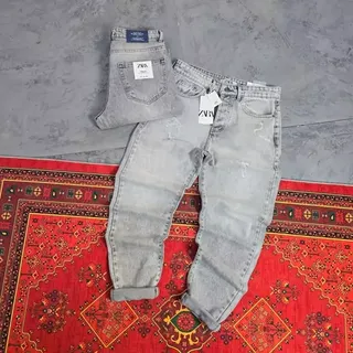 شلوار جین مام �استایل مردانه جنس جین کجراه اورجینال درجه یک برند زارا  ترک زاپ ریز تنخور عالی