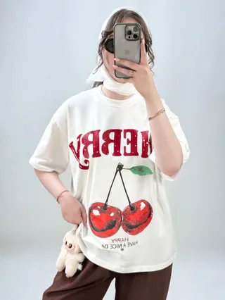 تیشرت چاپی زنانه چری