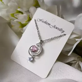 گردنبند سوارسکی ماه و قلب2