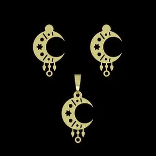 نیم ست طلا 18 عیار زنانه مدوپد مدل ماه کد NA15017