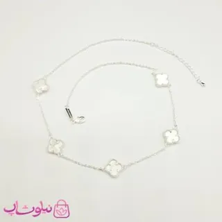 گردنبند زنانه ونکلیف سفید آبکاری نقره کیفیت مستر کد 430