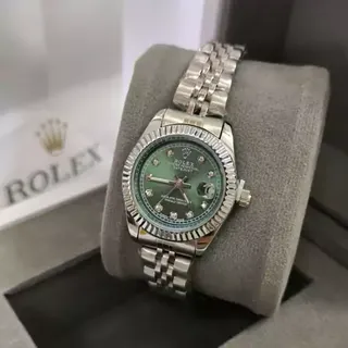 ساعت زنانه رولکس rolex  دیت جاست تقویم دار رنگ ثابت با باتری 