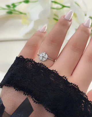 ۰۱۸۱. انگشتر نقره مدل شکوفه درخشان