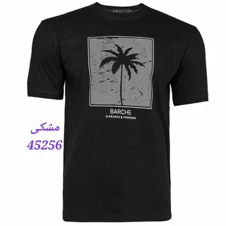 تیشرت یقه گرد مردانه آستین کوتاه جنس نخ پنبه رنگ سبز 45259 مشکی 45256 طوسی 45257 سفید 45258 سایز L، XL، XXL 