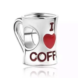 آویز نقره طرح i love cofee