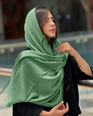شال کراش ترک زنانه 2895 – سبز زمردی