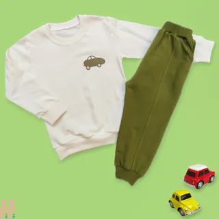 بلوز و شلوار پسرانه دورس اعلا نخی شیری سبز...