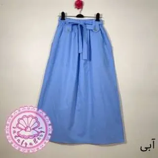دامن لینن کاغذی جیبدار در رنگبندی متنوع(کد1390)
