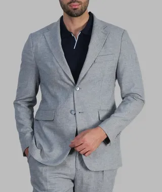 کت شلوار مردانه لینن یقه انگلیسی دو دکمه لیام