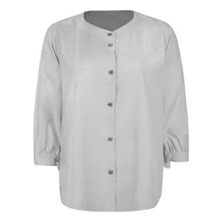 شومیز آستین بلند یقه گرد زنانه مدل الماس رنگ طوسی