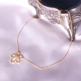گردنبند زنانه طرح گل زرد کد 5164
