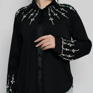 شومیز زنانه جواهر دوزی مجلسی  اصفهان زیبا رجحانی ROJHANI2025