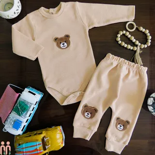 بادی زیردکمه دار و شلوار نخی بیسکویتی...