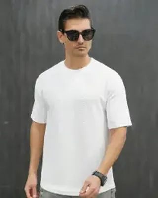 تی شرت مردانه یقه گرد کامپوتری طرح دار arna