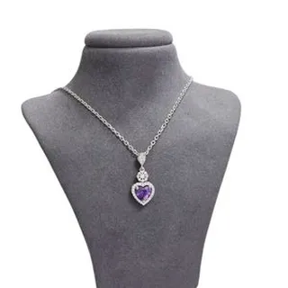گردنبند نقره زنانه مدل قلب آمیتست 75