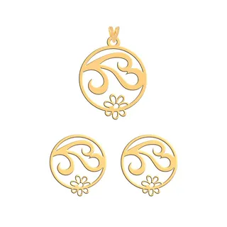 نیم ست طلا 18 عیار زنانه فرشته مدل گل  WHSL-000273