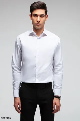 پیراهن مردانه ساده آستین بلند