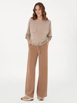 شلوار راحتی زنانه قهوه ای پیرکاردین