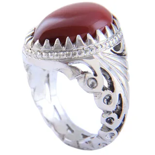 انگشتر نقره مردانه مدل رکاب اره کاری دست ساز کد AM...