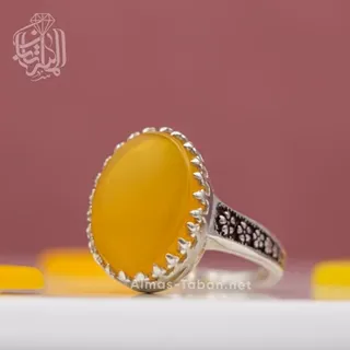 انگشتر زنانه عقیق زرد شرف الشمس کد 91