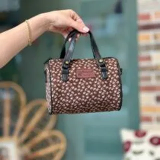 کیف دوشی دیباچه قهوه ای گلدار