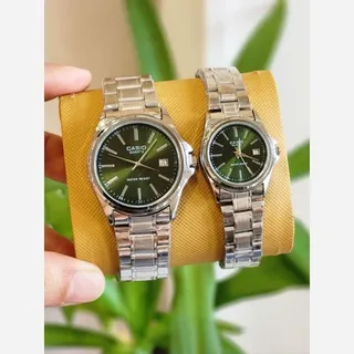 ساعت مچی casio نقره ای صفحه سبز