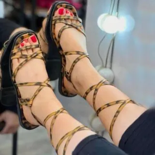 صندل بندی زنانه حراجی پلنگی