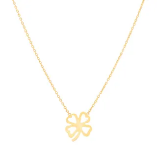 گردنبند طلا 18 عیار زنانه با زنجیر حلقه‌ای (فلامین...