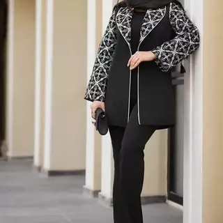 کت و شلوار مجلسی کت و شلوار مازراتی کت و شلوار زنانه لایی کوبی با خرج کار مشکی
