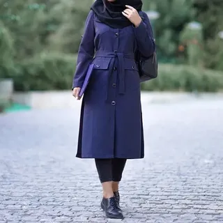 تونیک مانتویی زنانه الیاف گلدوزی شده 