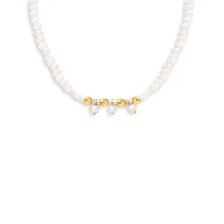 گردنبند طلا مرواریدی با 3 آویز مروارید
