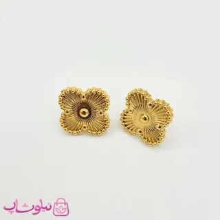 گوشواره میخی زنانه ونکلیف طلایی استیل کد 58