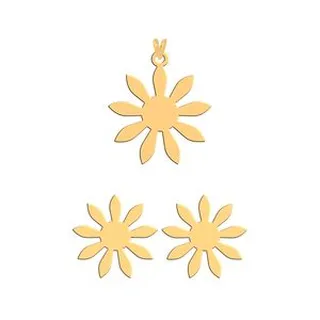 نیم ست طلا 18 عیار زنانه فرشته مدل گل WHSL-000195