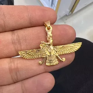 پلاک فروهر دوطرفه طلایی