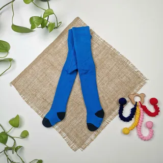 جوراب شلواری نوزادی برند poco piano تو حوله ای آبی رنگ – 2 تا 6 ماه