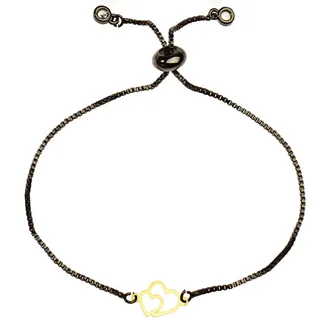 دستبند طلا 18 عیار زنانه کرابو طرح دو قلب مدل Kr12...