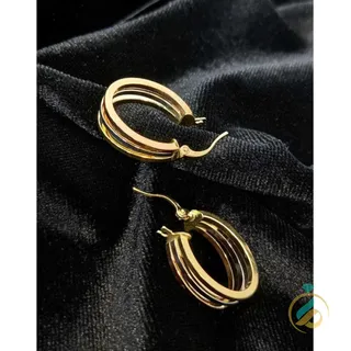 گوشواره طلا  سه رنگ ایتالی