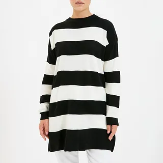 پلیور یقه گرد زنانه مدل 132895869 طرح ترندیول