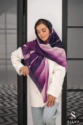 روسری نخی - طرح شب‌ ارغوانی