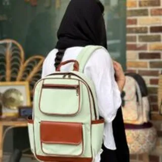 کوله پشتی یاس سبز پاستلی قهوه ای