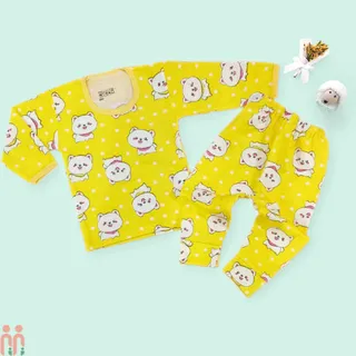 لباس ست بلوز شلوار نخی نوزاد و کودک زرد...